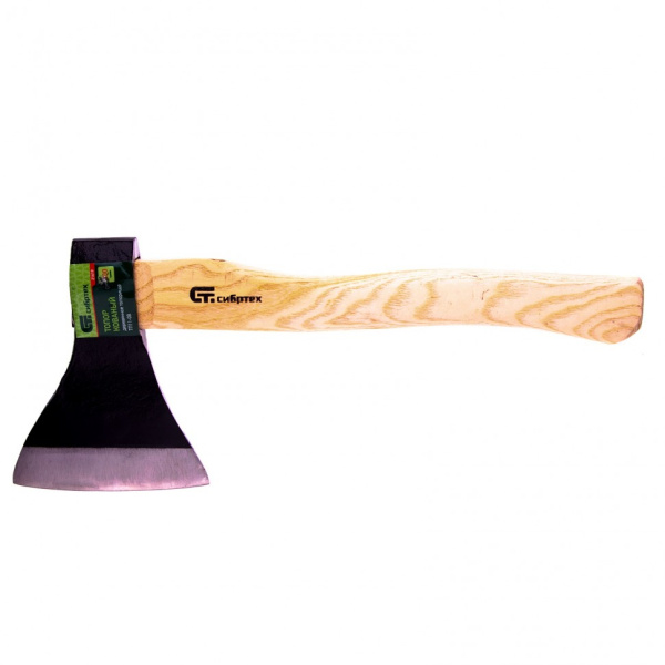 Топор кованный ТП11-08 800г в сборе деревянное топорище Сибртех 21619