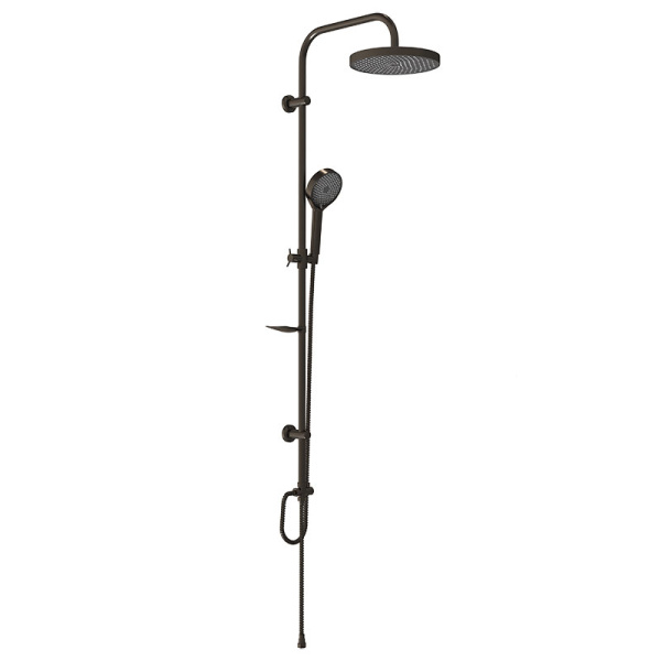 Душевая система без смесит. MELODIA Rumba:верх.душ 250мм руч.душ 3-ф.130мм оруж.сталь MSC00112C_gn 