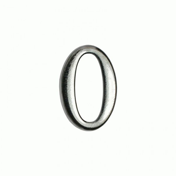 Цифра дверная "0" на клеевой основе хром Аллюр 5057