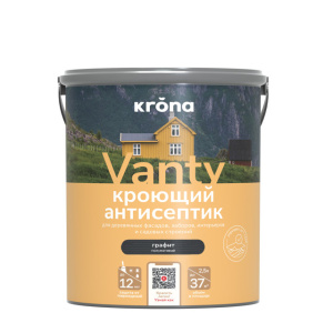 Антисептик кроющий KRONA VANTY графит (2,5л)