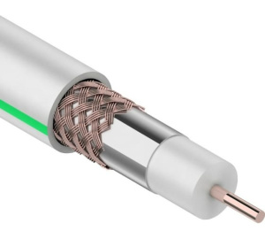 Кабель коаксиальный SAT703 В,75 Ом ССS белый (20м) Simple Б0044610
