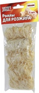 Роллы д/розжига 5шт/уп (древес.стружка+парафин+сера) 775021