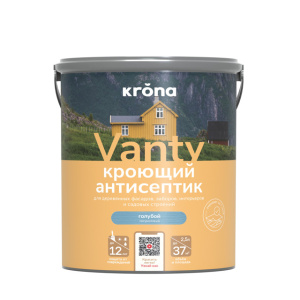 Антисептик кроющий KRONA VANTY голубой (2,5л)
