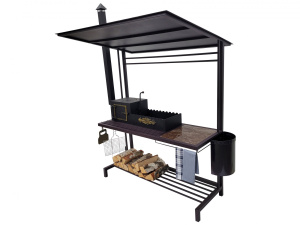 Мангал 42/3+Крыша-Т2 (полочка керамогранит) 861