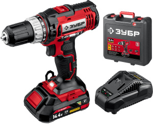 Дрель-шуруповерт ЗУБР 1АКБ в коробке  ДШЛ-145-21