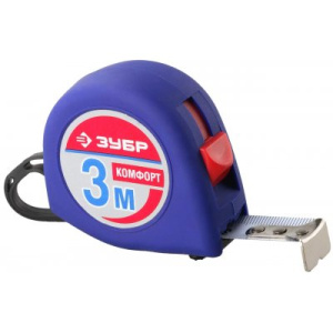 Рулетка ЗУБР СТАНДАРТ 3м*16мм резиновый корпус 34016-3