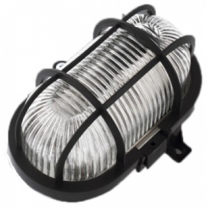 Светильник ПСХ 60 Евро пластиковый черный с решеткой 