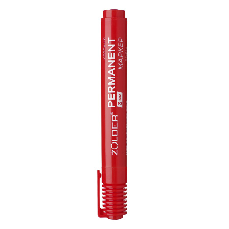 Маркер перманентный красный Zolder линия 3мм 346254