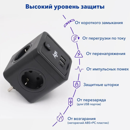 Разветвитель 4гн выключатель AGNI3 быстрая зарядка